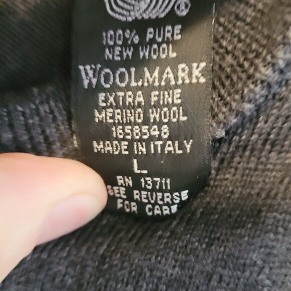Brandini Made in Italy Extra Fine Merino Wool Mock Neck Sweater L - Picture 3 of 4